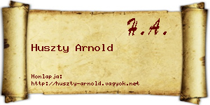 Huszty Arnold névjegykártya